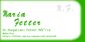 maria fetter business card